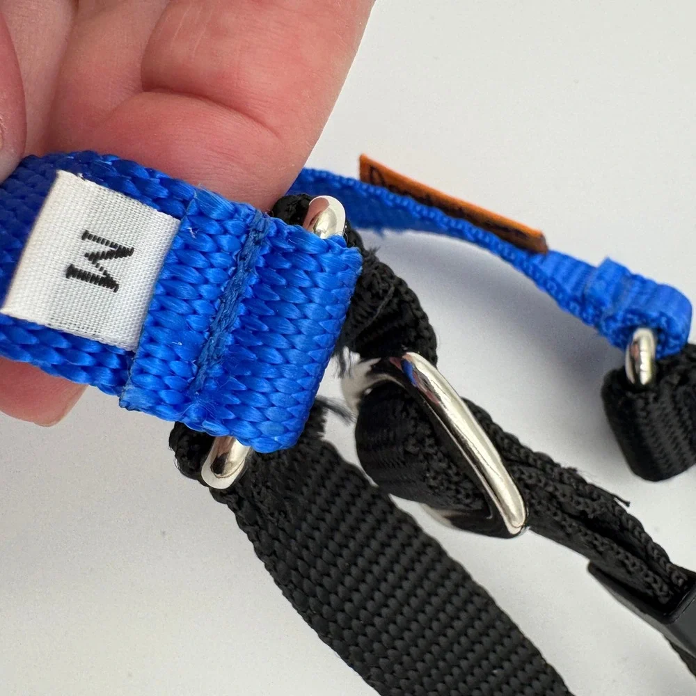Wonder Walker No-Pull Dog Harness Blue Black Size Medium Reflective Adjustable